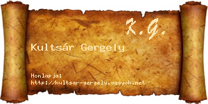 Kultsár Gergely névjegykártya